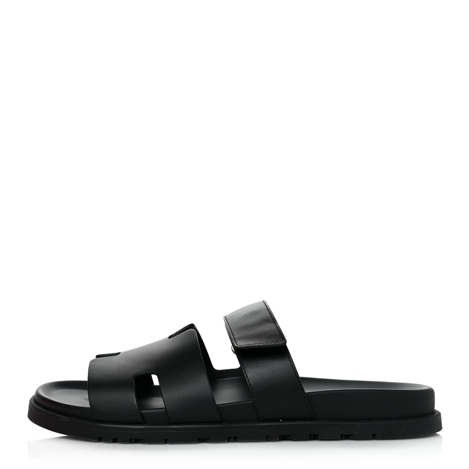 Hermes Calfskin Mens Chypre Sandals 43 Black 1 of 9