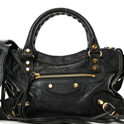Balenciaga Agneau Classic Gold Hardware Mini City Black 9 of 18