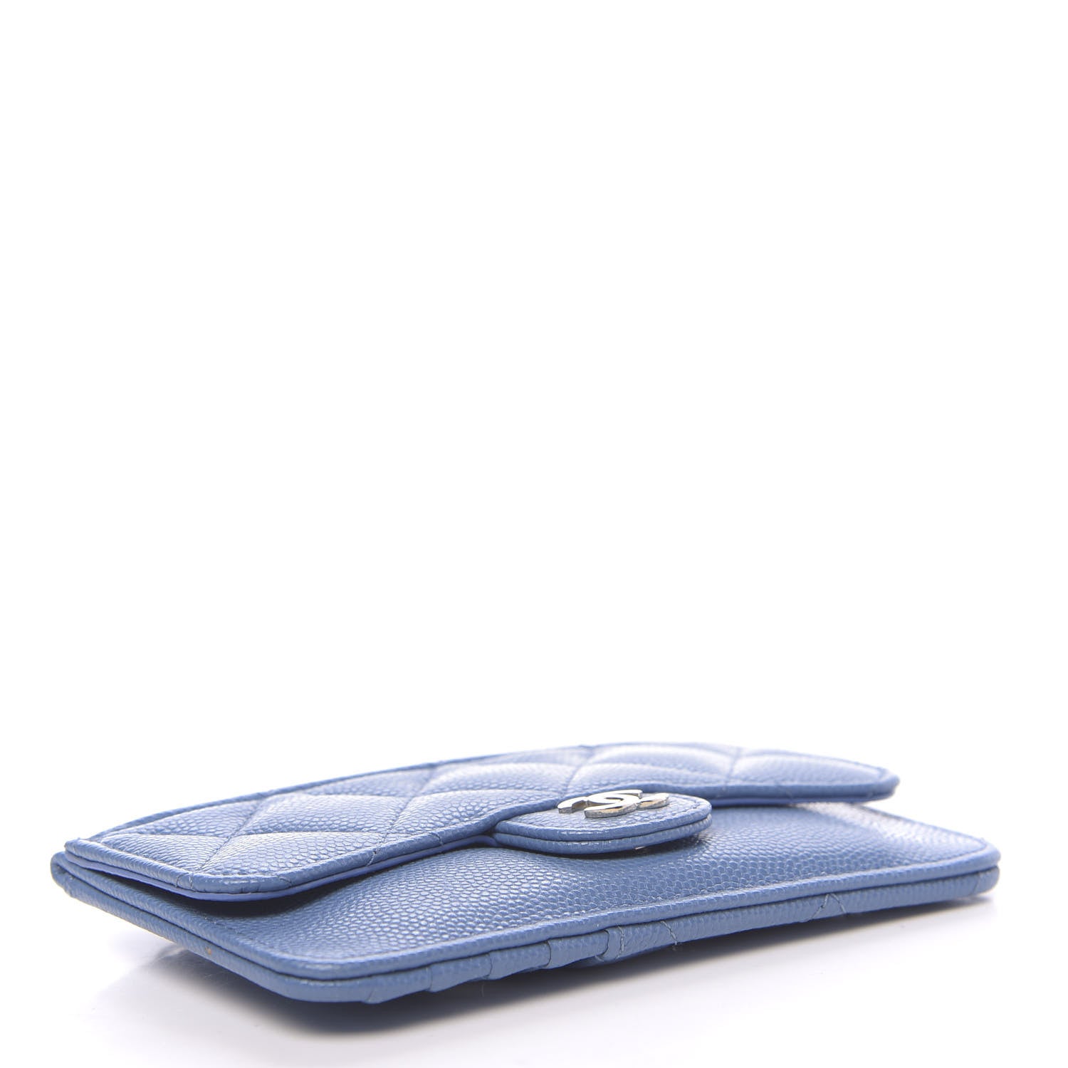 Chanel Caviar Quilted Flap Zip Card Holder Blue 4 of 8