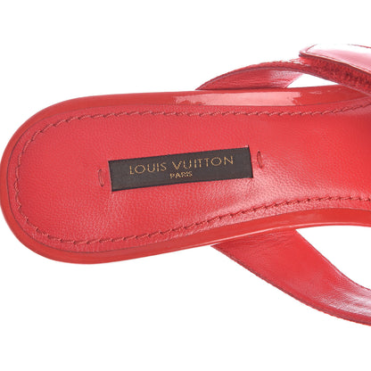 Louis Vuitton Patent Ribbon Slide Sandal 38.5 Red 8 of 15