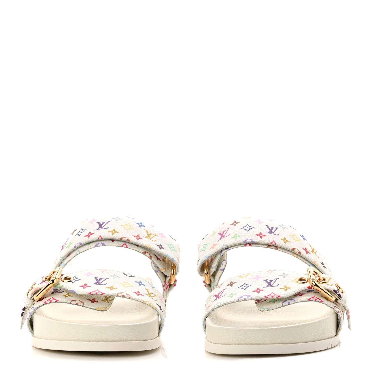 Louis Vuitton LV X TM Monogram Multicolor Bom Dia Comfort Mule Sandals 38.5 White 3 of 10