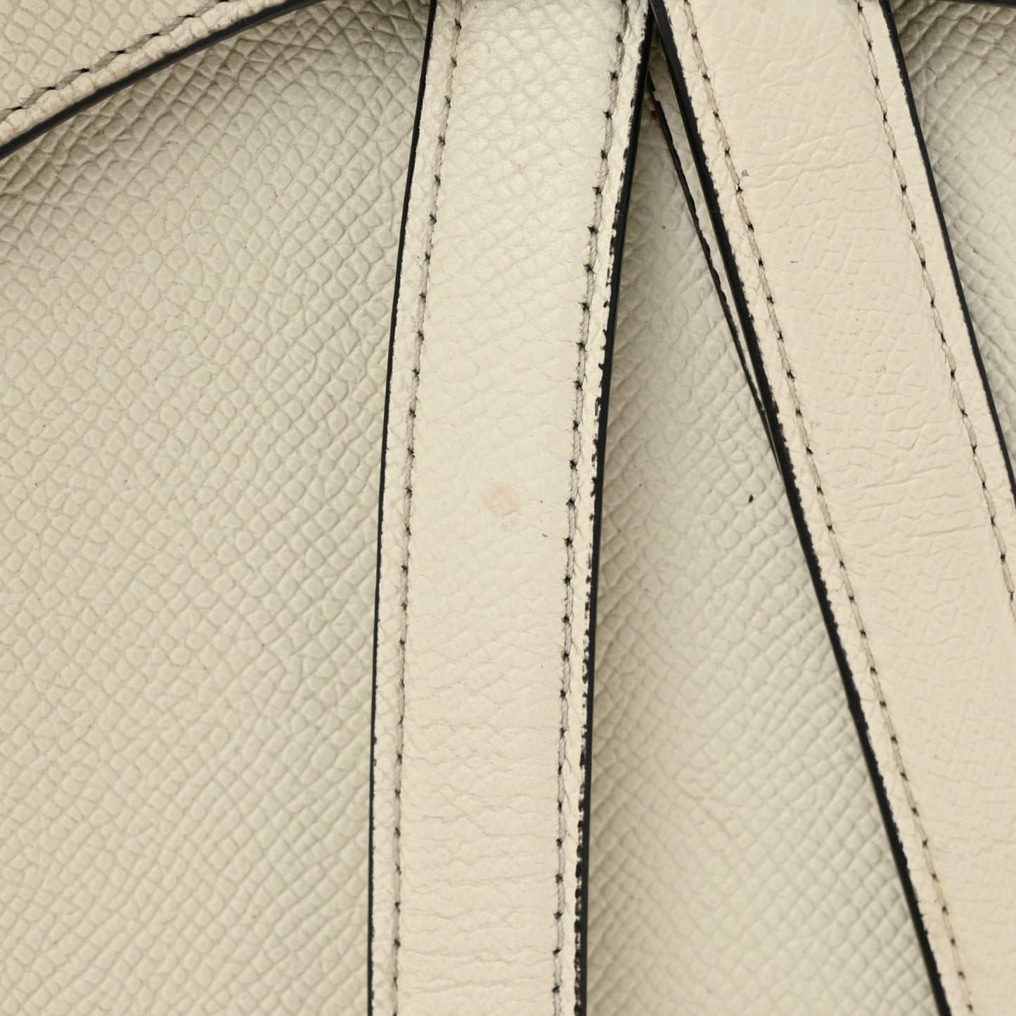 Grained Calfskin Saddle Bag With Strap Latte