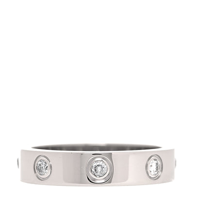 Cartier 18K White Gold 8 Diamond 4mm LOVE Wedding Band Ring 48 4.5 2 of 10