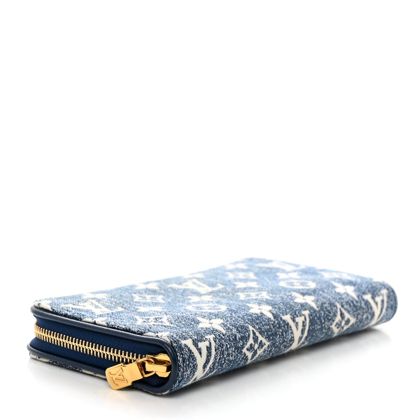Denim Monogram Jacquard Zippy Wallet Blue