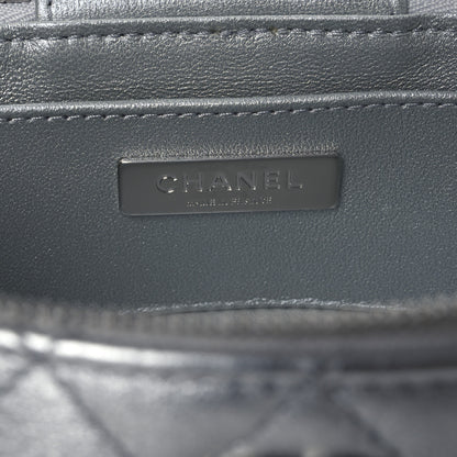 Chanel Metallic Calfskin Quilted Fancy Box Vanity Case With Chain Silver 6 of 11