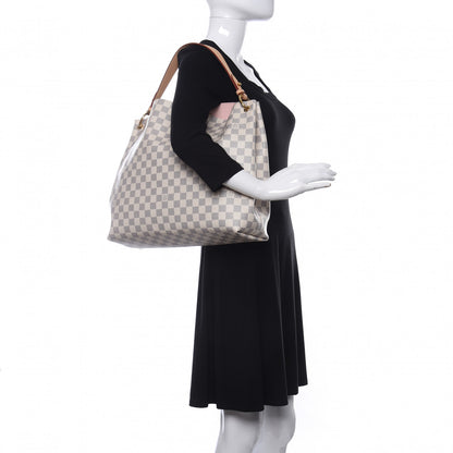 Louis Vuitton Damier Azur Graceful MM Rose Ballerine 2 of 12