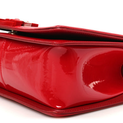 Chanel Patent Calfskin Quilted Medium Plexiglass Boy Flap Red 9 of 9