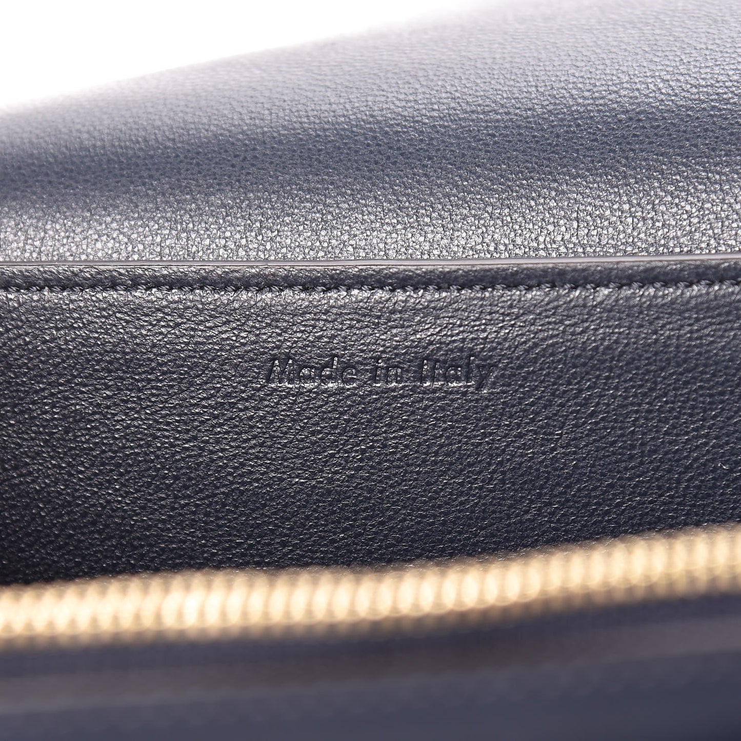 Shiny Smooth Calfskin Medium Frame Shoulder Bag Black Navy