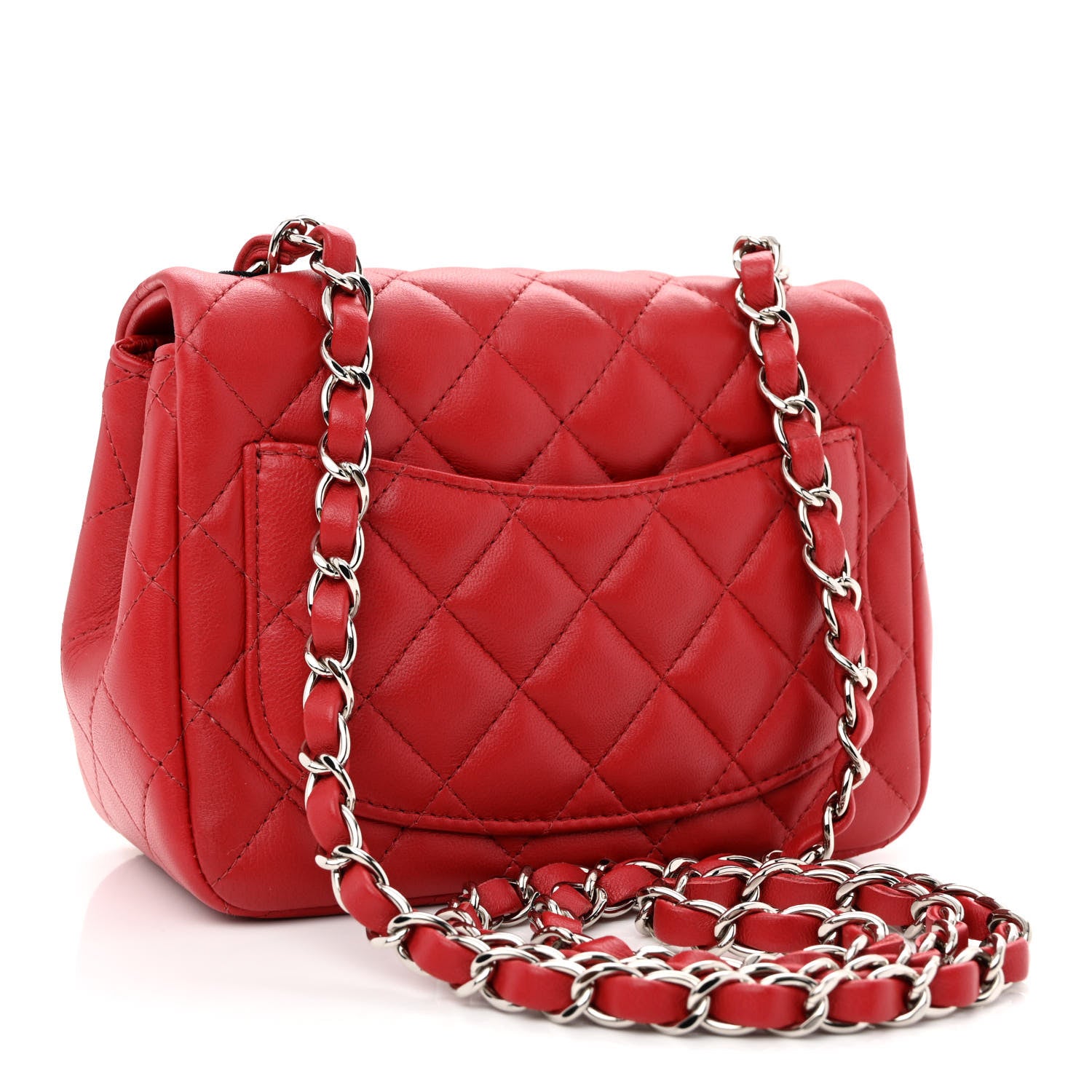Chanel Lambskin Quilted Mini Square Flap Red 3 of 10
