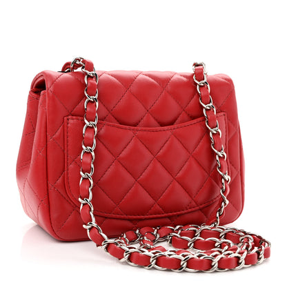 Chanel Lambskin Quilted Mini Square Flap Red 3 of 10