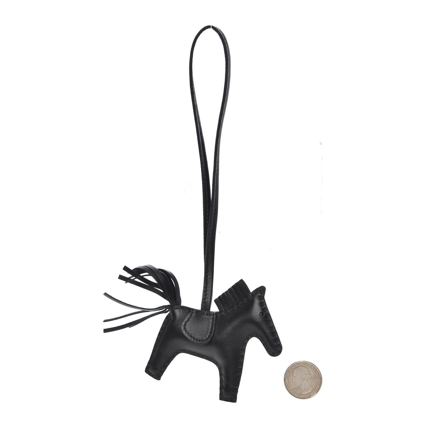 Milo Lambskin Grigri Rodeo Horse Bag Charm PM So Black