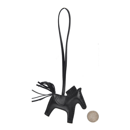 Hermes Milo Lambskin Grigri Rodeo Horse Bag Charm PM So Black 2 of 4