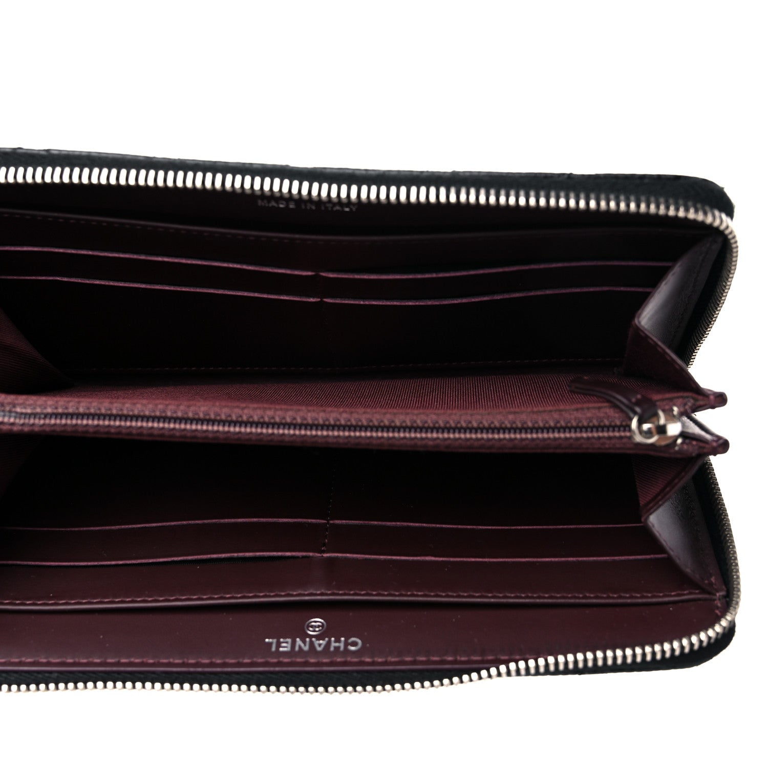 Chanel Caviar Quilted Large Gusset Zip Around Wallet Black 5 of 12