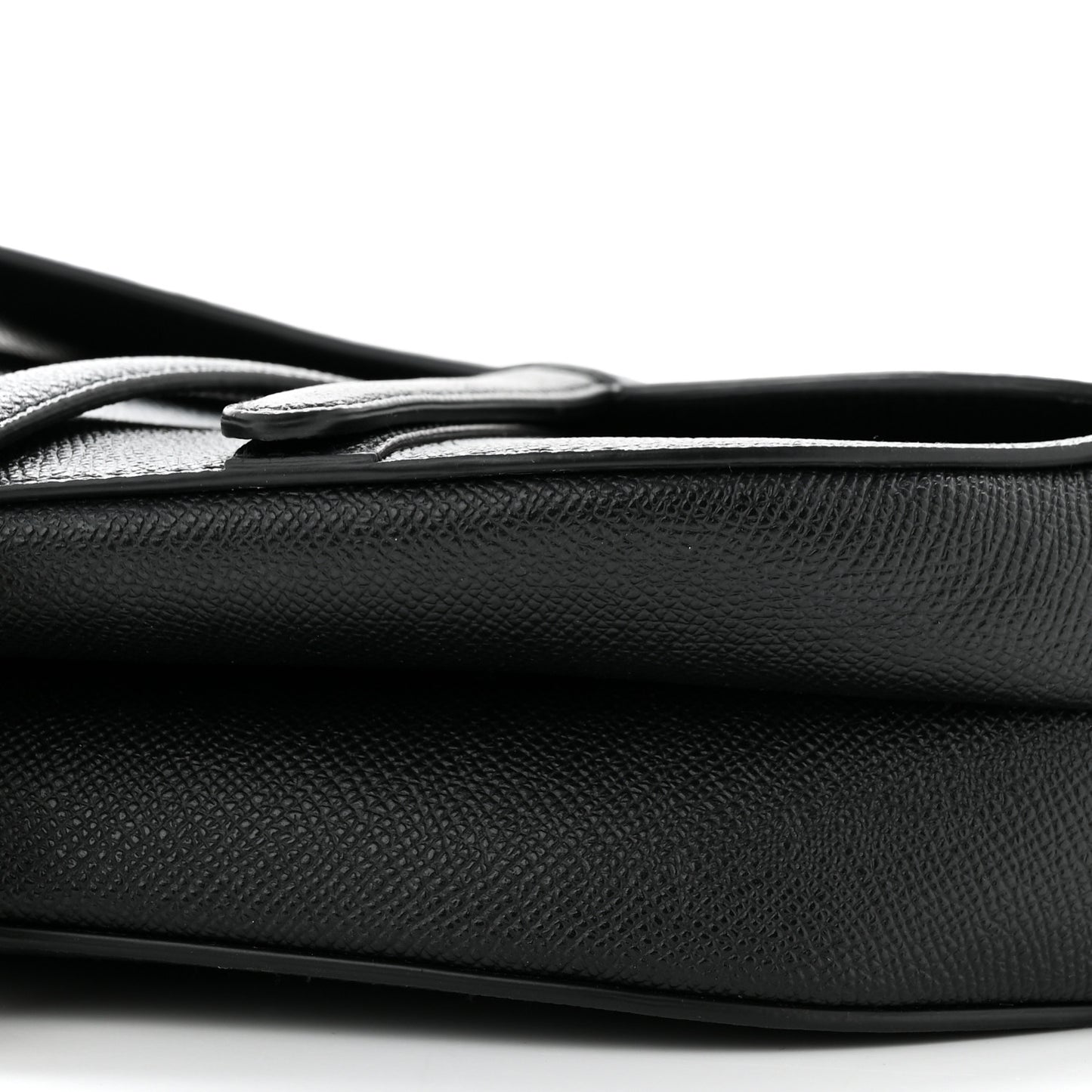 Grained Calfskin Saddle Bag Black