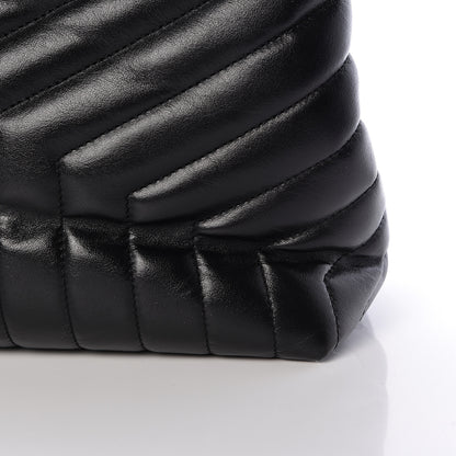 Saint Laurent Calfskin Y Quilted Monogram Large Loulou Chain Satchel Black 13 of 15