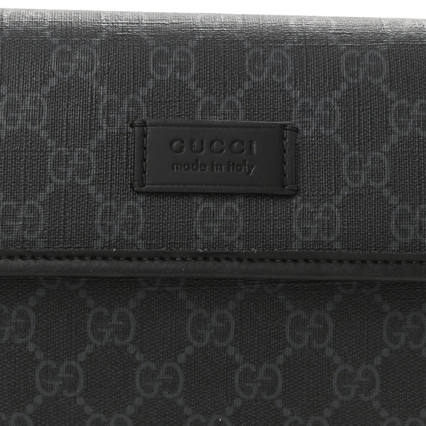 GG Supreme Monogram Web Slim Belt Bag Black Grey