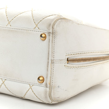 Chanel Calfskin Wild Stitch Top Handle Bag White 9 of 27
