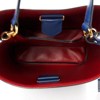 Prada Saffiano Cuir Medium Panier Bucket Bag Bleuette Fuoco 5 of 11