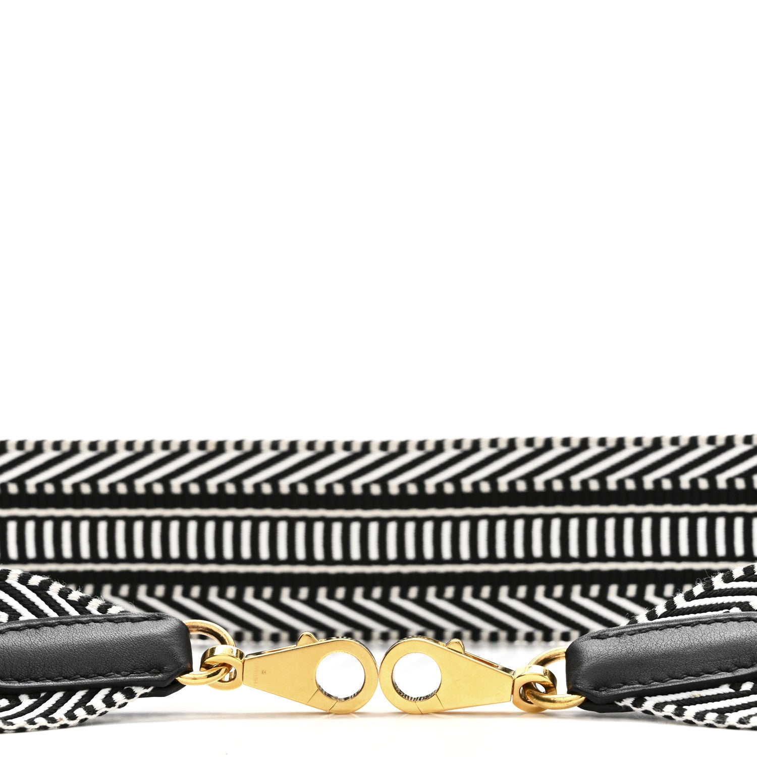 Hermes Toile Swift 50mm Sangle Cavale Shoulder Strap Black Ecru 3 of 5
