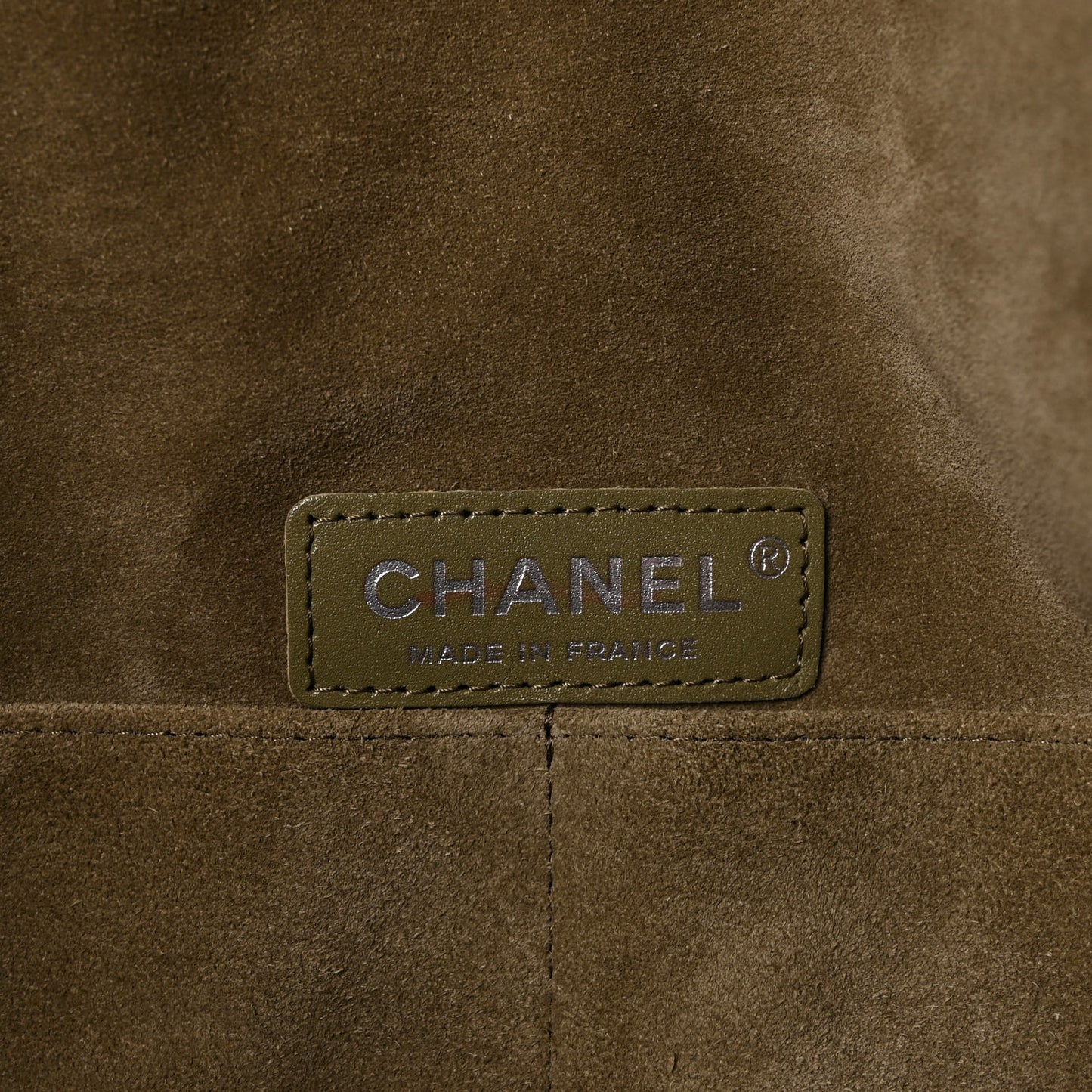 Suede Embroidered Flap Khaki