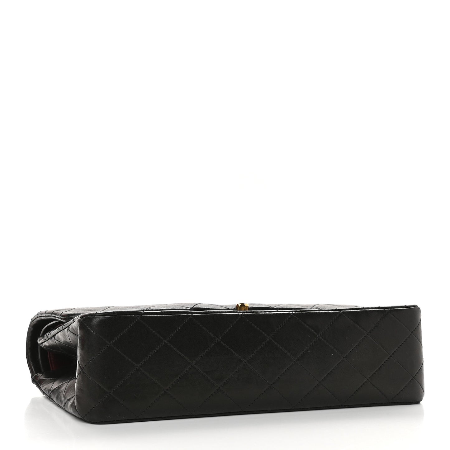 Lambskin Quilted Medium Double Flap Black