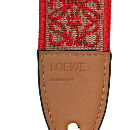 Loewe Calfskin Jacquard Anagram Strap Natural Red 4 of 5