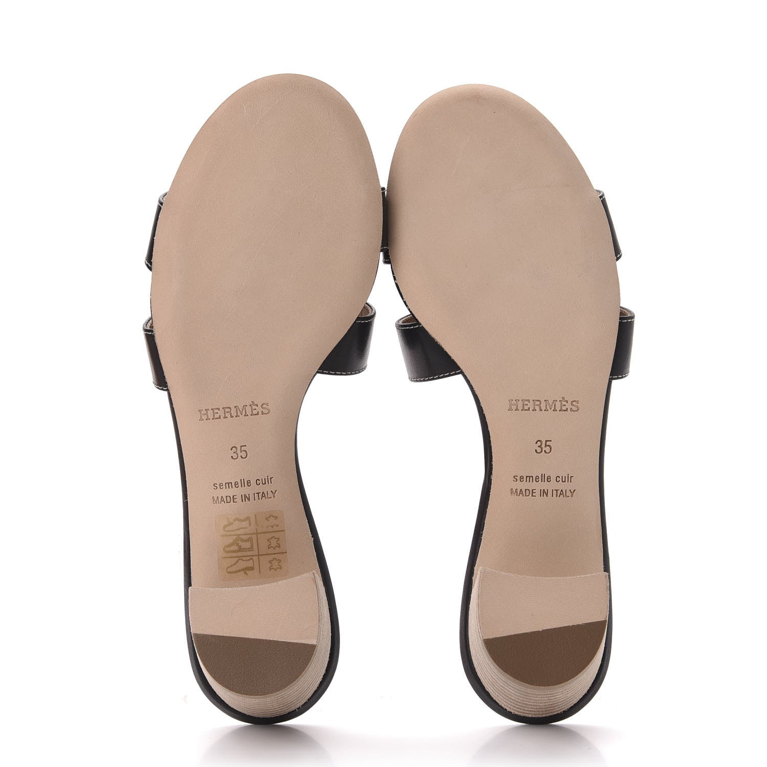 Hermes Calfskin Oasis Sandals 35 Black 6 of 11