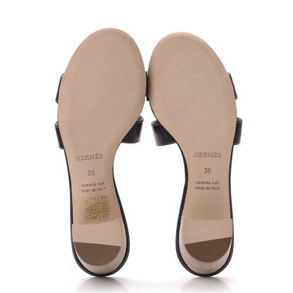 Hermes Calfskin Oasis Sandals 35 Black 6 of 11