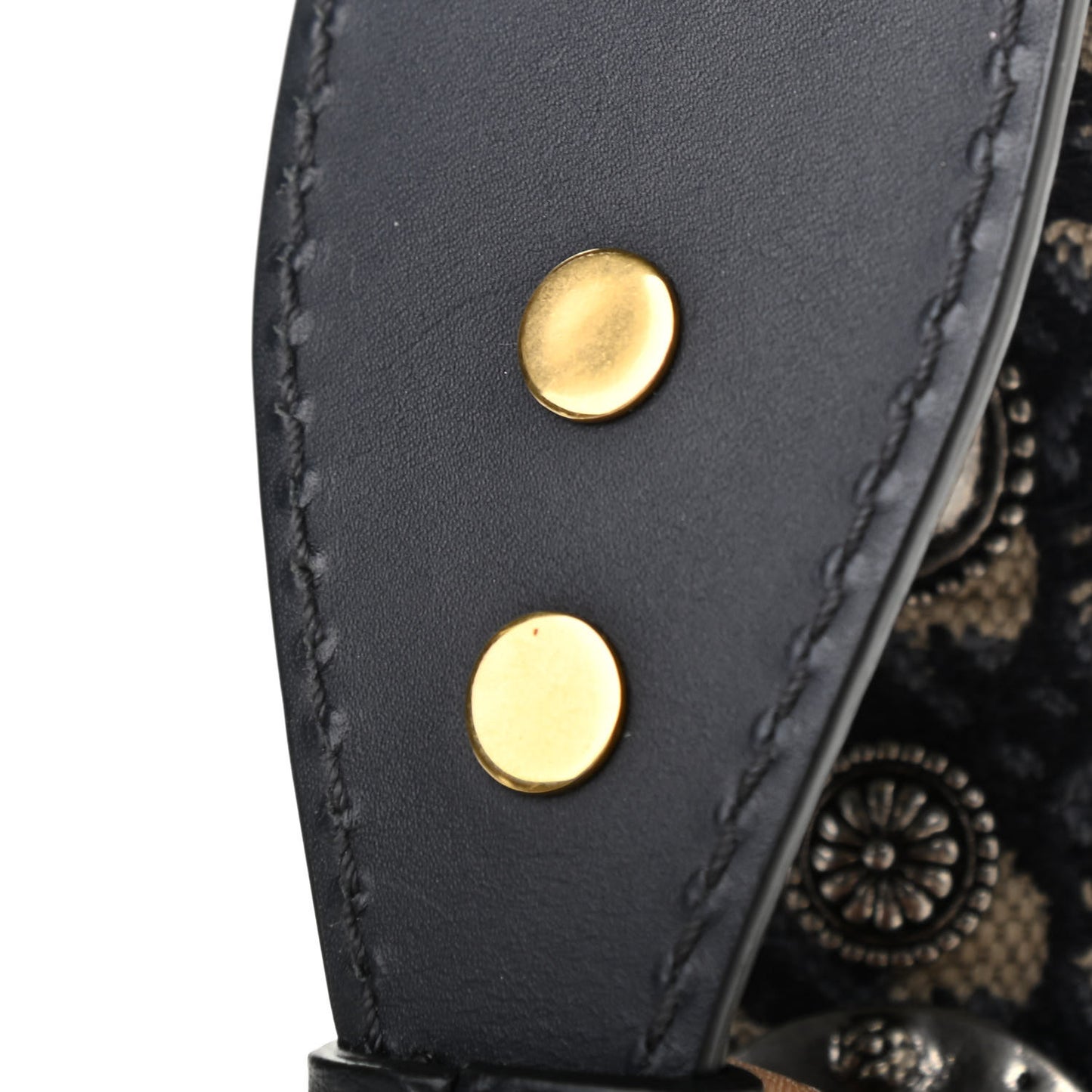 Oblique Studded Shoulder Strap Blue