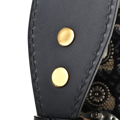 Christian Dior Oblique Studded Shoulder Strap Blue 7 of 8
