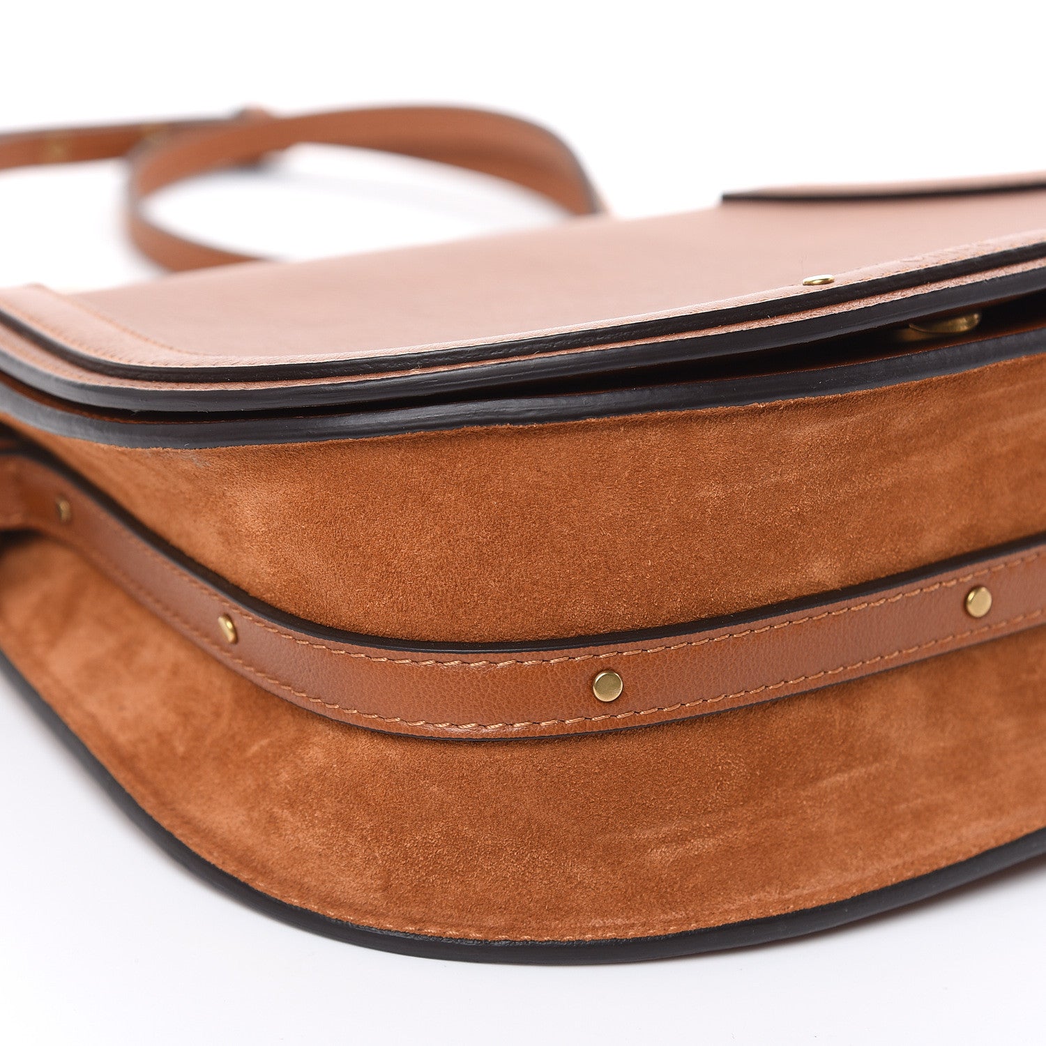 Chloe Calfskin Suede Medium Nile Bracelet Bag Caramel 9 of 13