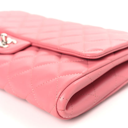 Chanel Lambskin Quilted Clutch with Chain Flap Pink 9 of 9