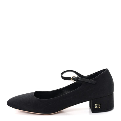 Miu Miu Grosgrain Moire Mary Jane Pumps 40 Black 1 of 8