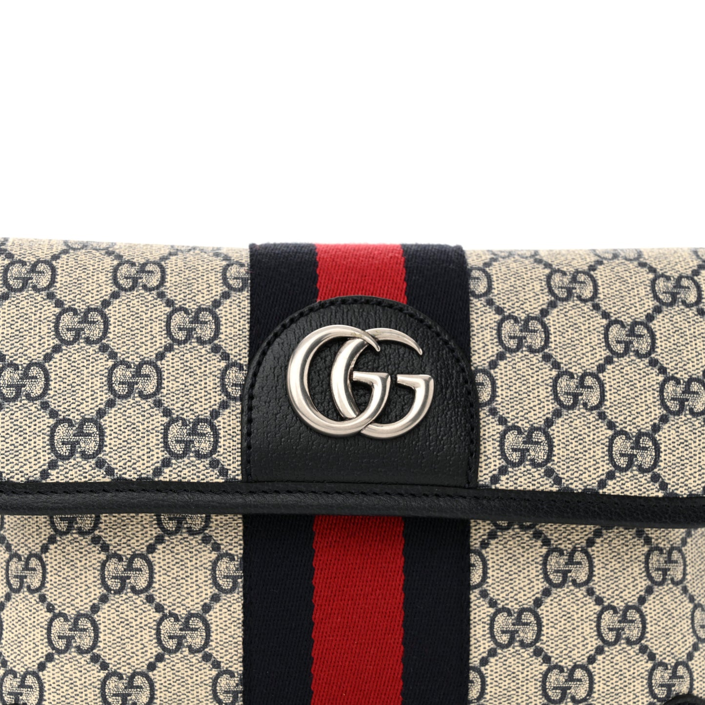 GG Supreme Monogram Web Small Ophidia Belt Bag 90 36 Beige Navy