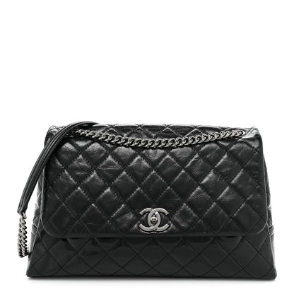 Chanel Glazed Calfskin Quilted Large Lady Pearly Flap Black 1 of 14