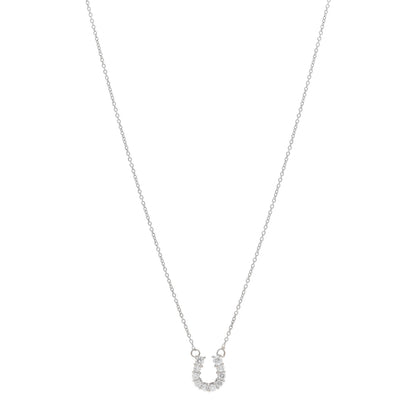 Roberto Coin 18K White Gold Diamond Horseshoe Pendant Necklace 1 of 4