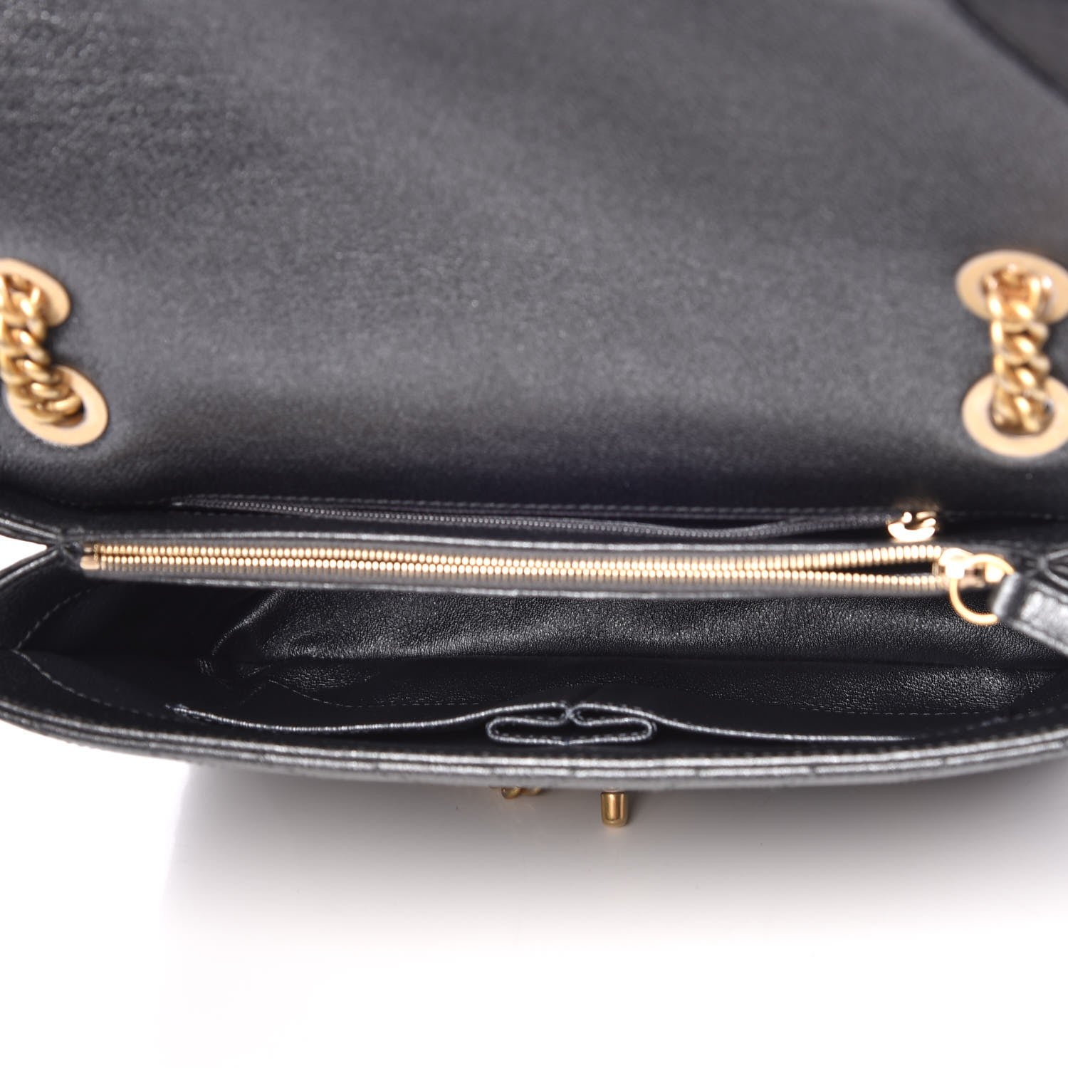 Chanel Calfskin Python Patchwork Chevron Medium Flap Black Silver 5 of 8