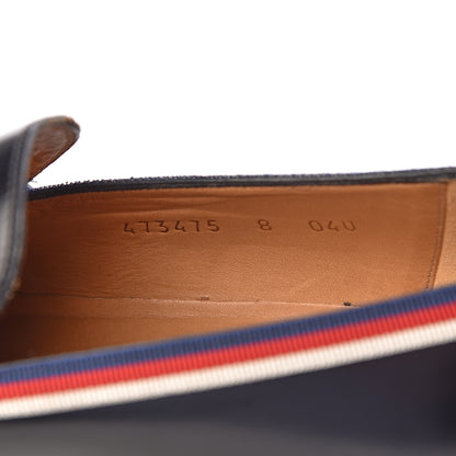 Gucci Calfskin Mens Web Sylvie Loafers 8 Black 8 of 11