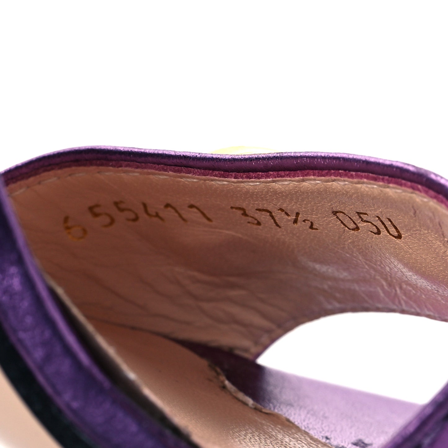 Metallic Nappa Horsebit Cross Strap 95mm Sandals 37.5 Violet