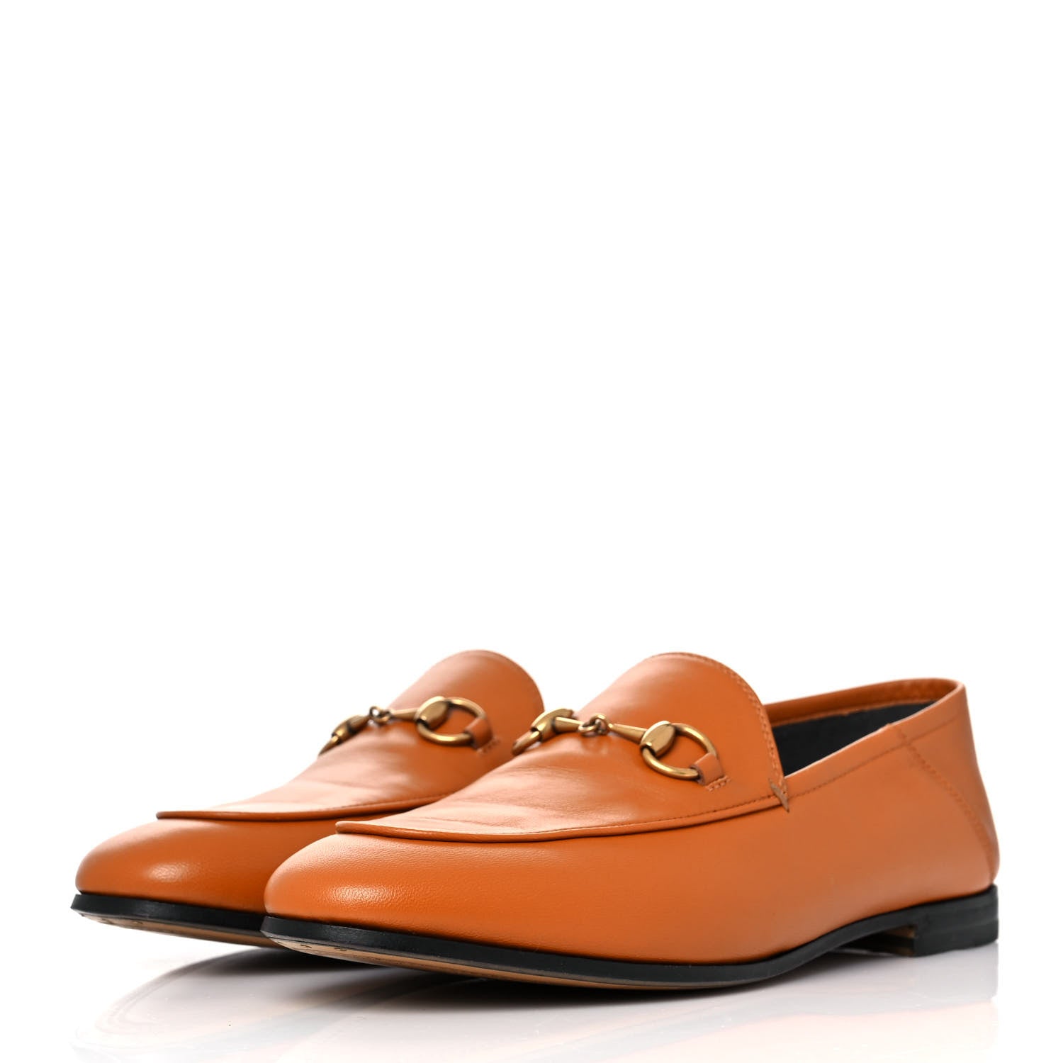 Gucci Lambskin Womens Brixton Horsebit Loafers 37.5 Crystal Copper 3 of 9