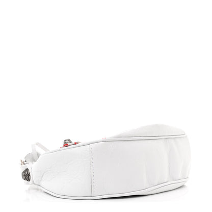 Balenciaga Agneau Arena Lunar New Year Graffiti Logo Le Cagole Shoulder Bag XS Optic White 5 of 12