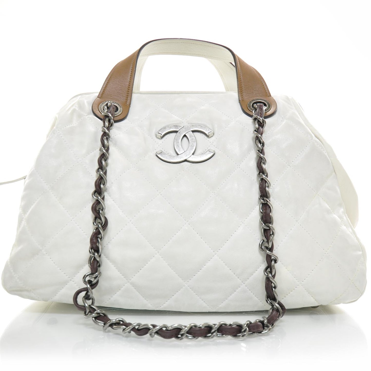 Leather Small In The Mix Tote White