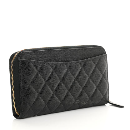 Chanel Caviar Quilted Large Gusset Zip Around Wallet Black 3 of 11