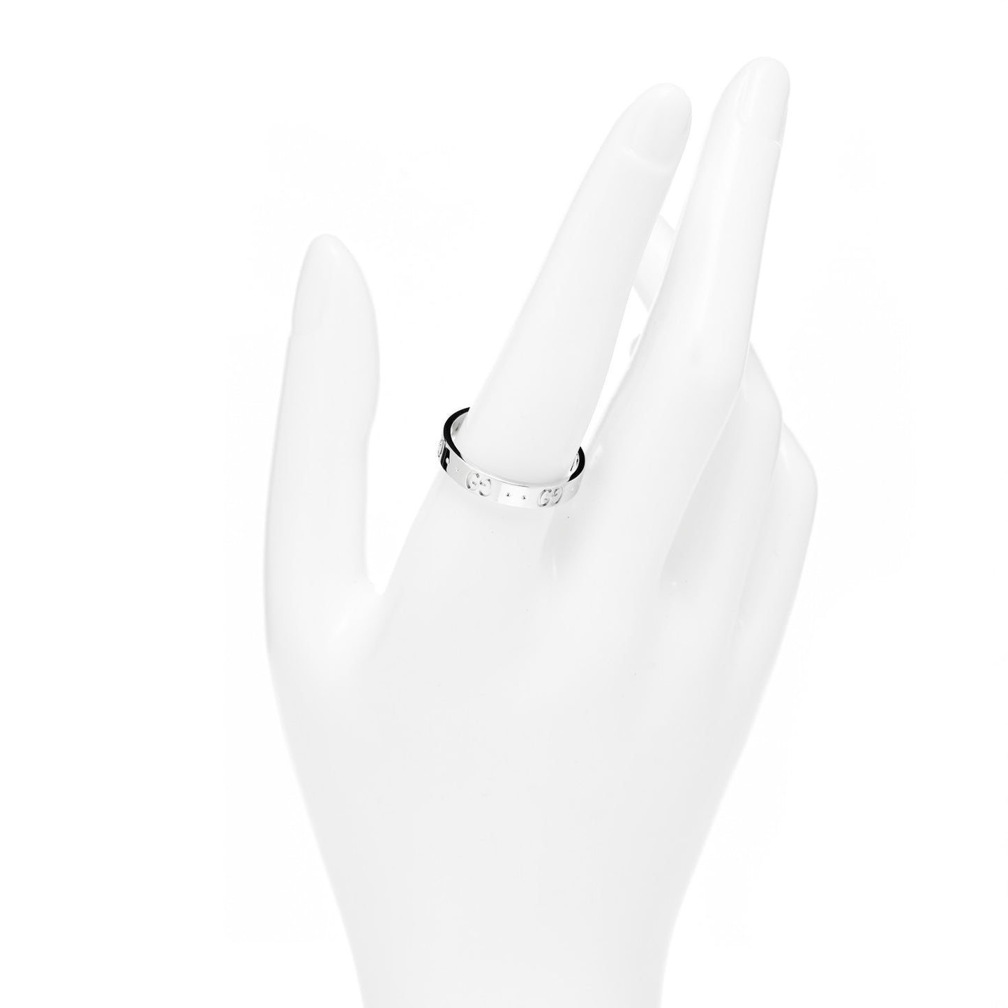 18K White Gold 4mm Icon Thin Band Ring 59 8.75