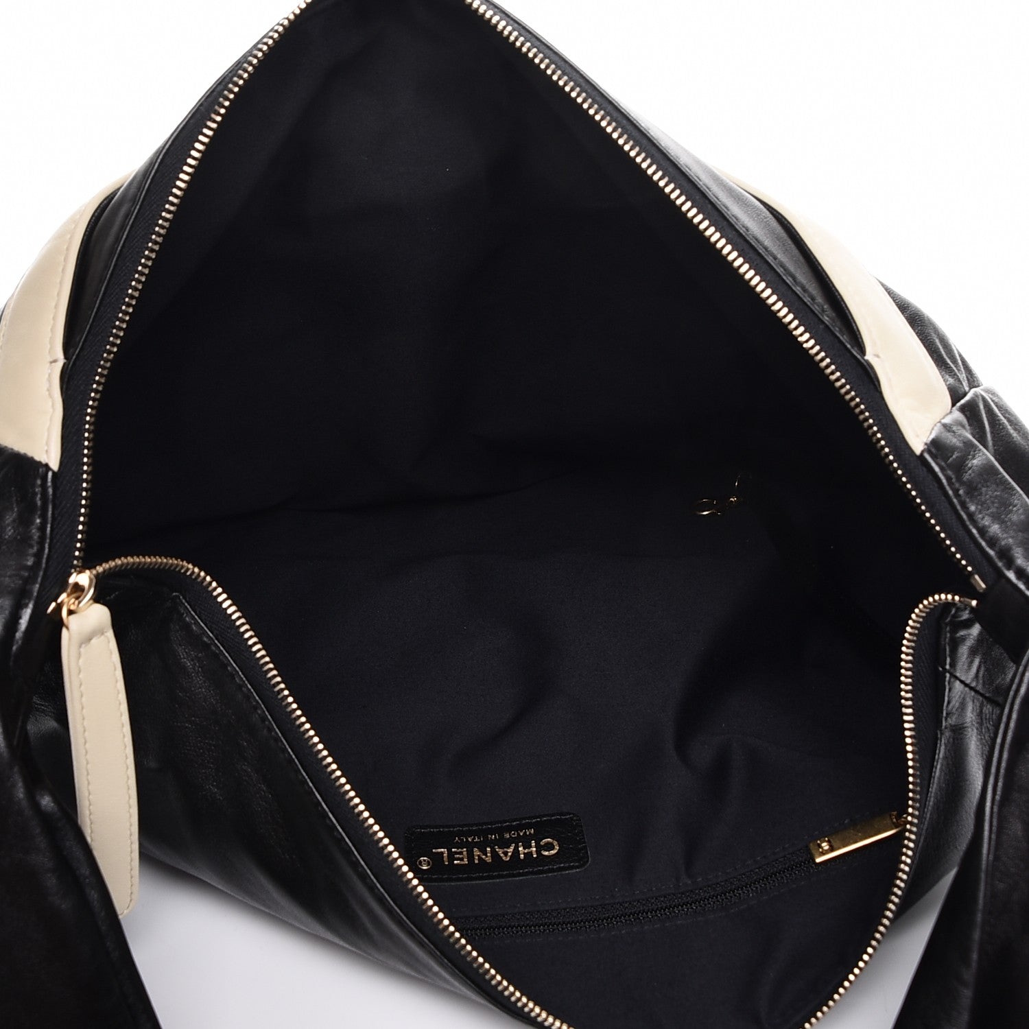 Chanel Lambskin Large Girl Bag Black Beige 5 of 7