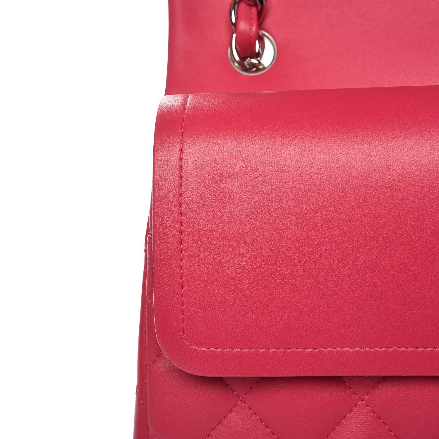 Chanel Lambskin Quilted Jumbo Double Flap Dark Pink 12 of 14