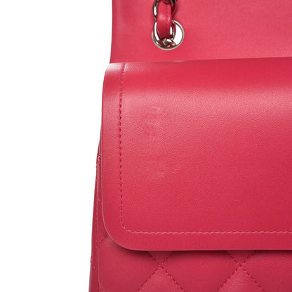 Chanel Lambskin Quilted Jumbo Double Flap Dark Pink 12 of 14