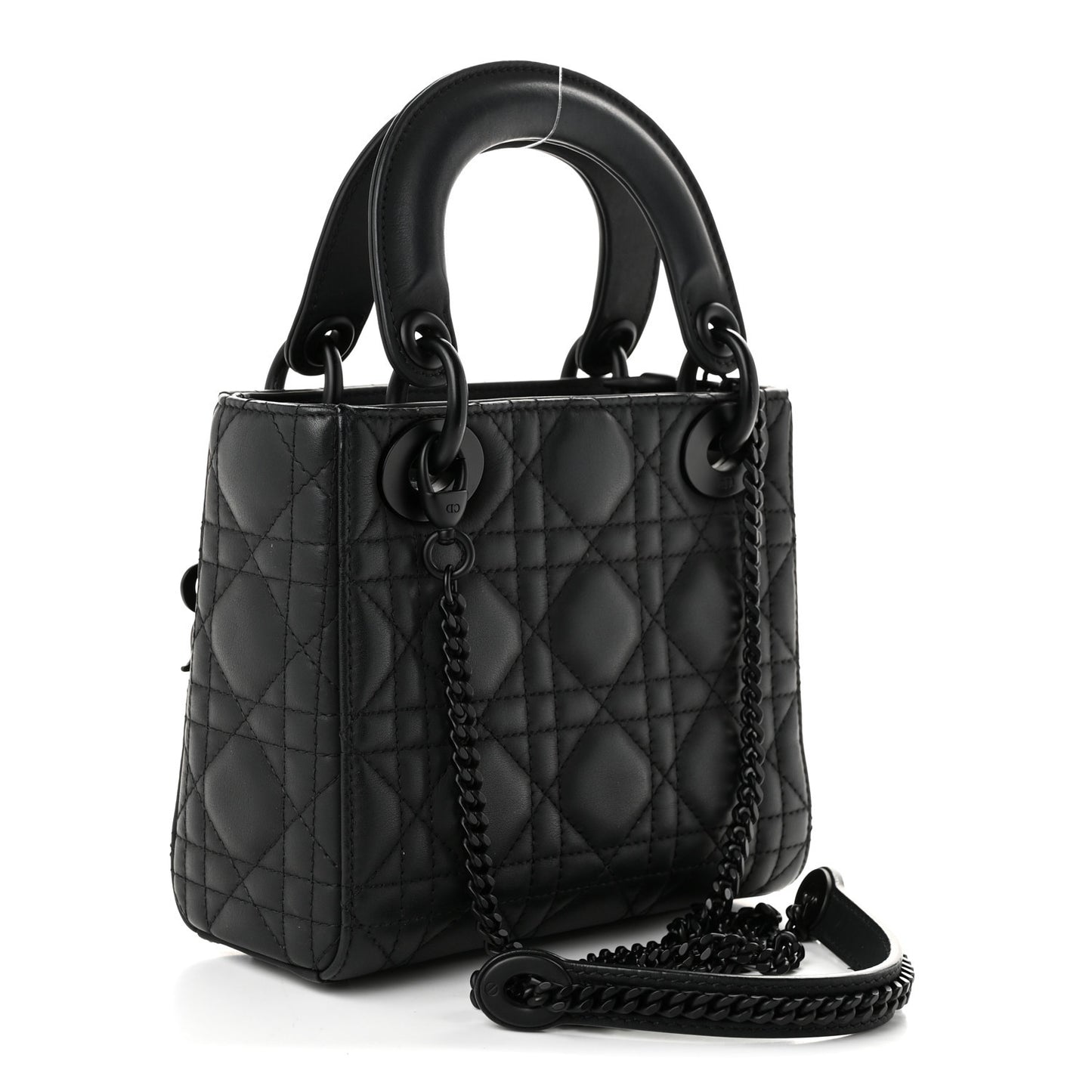 Ultra Matte Calfskin Cannage Mini Lady Dior Black