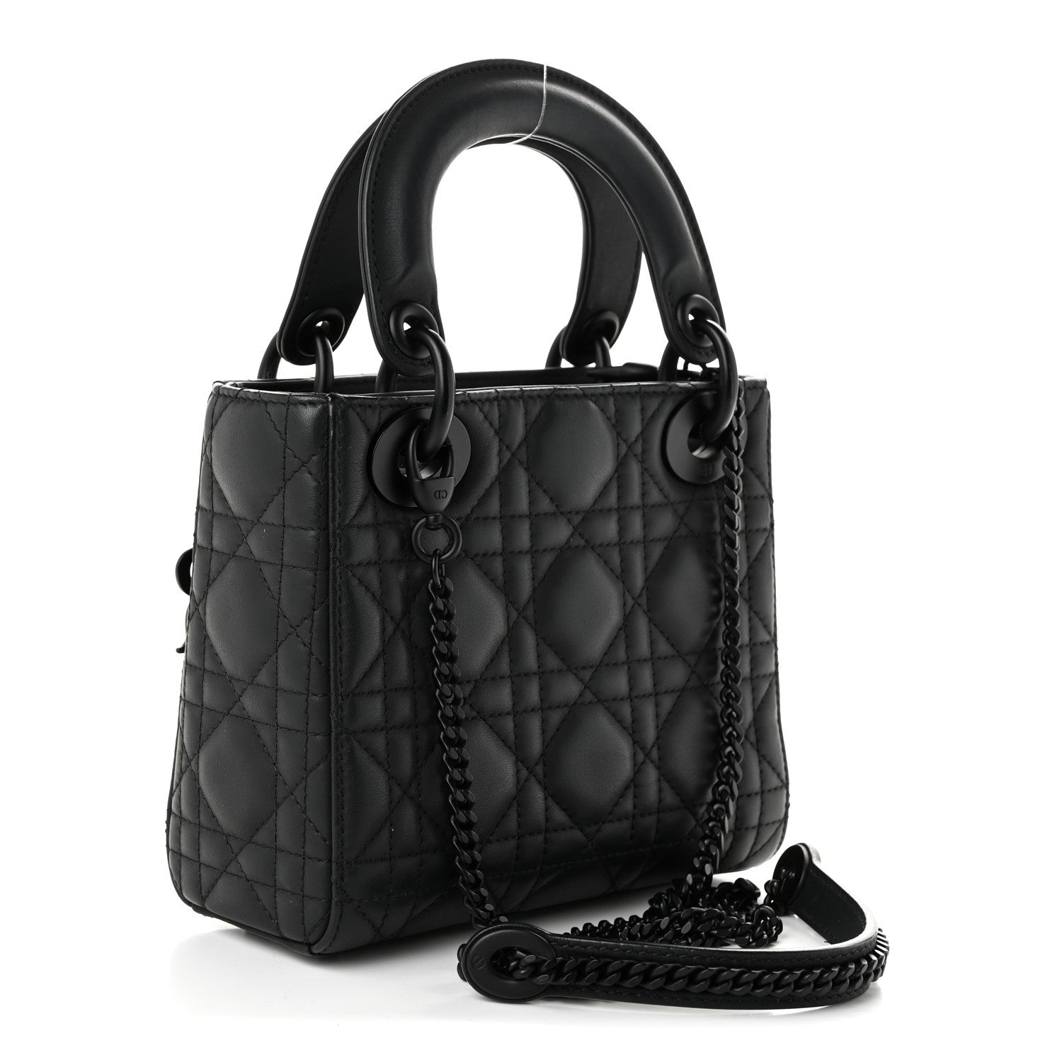 Christian Dior Ultra Matte Calfskin Cannage Mini Lady Dior Black 3 of 10