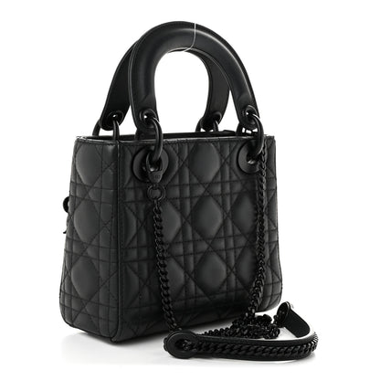 Christian Dior Ultra Matte Calfskin Cannage Mini Lady Dior Black 3 of 10